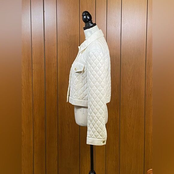 Alice + Olivia Chloe Quilted Faux Leather Jacket szie L - Picture 9 of 14